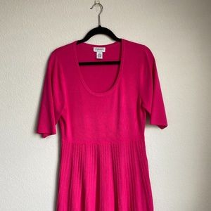 Carmen Marc Valvo Pink Knit Dress
